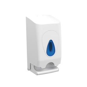Wall mounted Modular standard twin roll tissue dispenser, front angled view
