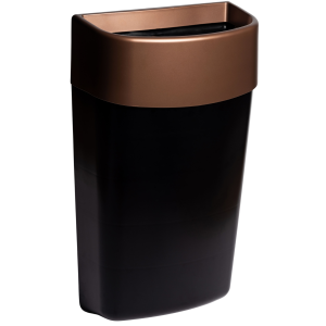 Myriad matte copper top waste bin. 25 litre capacity. Wall mounted. Fixings provided.