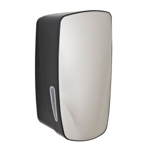 ABS plastic cover, steel backplate. Designed to hold and dispense bulkpack tissues.