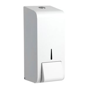 900ml white 30 grade steel soap dispenser. Liquid, foam or solvent.