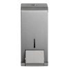 304 brushed stainless steel Opal 900ml washroom soap dispenser with a key-lockable cover, front stock-level window, and versatile pump for liquid, foam, or sanitizer dispensing.