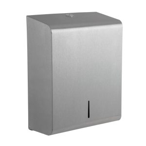 Opal brushed stainless 304 grade steel , hand towel dispenser. Holds z-fold, c-fold and inter-fold papers. Holds approx 550 paper towels.