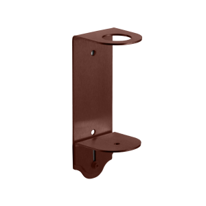 Mid bronze single bottle holder, front angled view