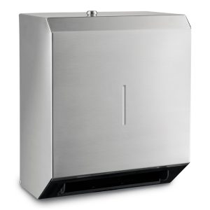 Ecoline touch free hand towel dispenser, front angled view