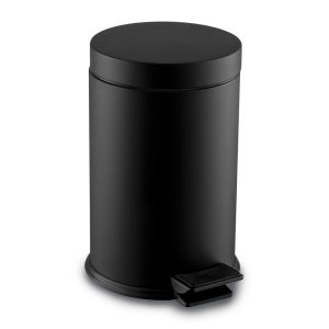Black matte steel waste bin, 5litre to 20litre capacity. Powder coated, protective plastic base. Easy removable inner. Pedal operation. Double pedal system.