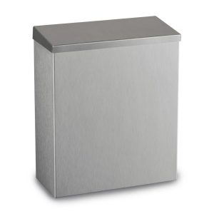 Stainless steel Ecoline - 7l feminine washroom waste bin with a compact design, open/close lid. Ideal for sanitary waste in commercial washrooms.