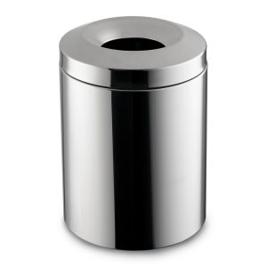 Ecoline polished stainless 7 litre fire resistant waste bin. 304 Grade steel, ideal for public areas.