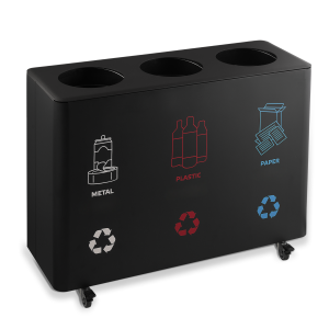 ecoline moveable waste bin, front angled view
