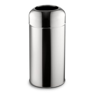 polished 403 steel open waste bin