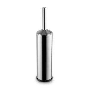 stainless toilet brush set, front centered view