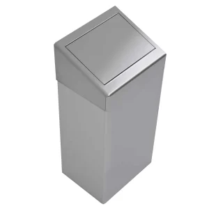 Dolphin stainless steel waste bin 50 litre, spring loaded lid. North west, UK.
